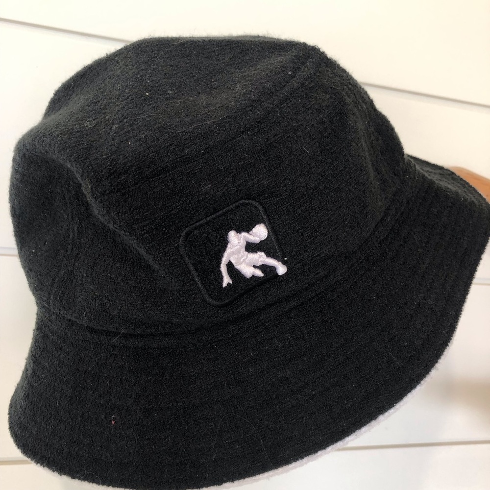 And1 bucket hat Terryclloth retro streetwear logo black and white oversized S